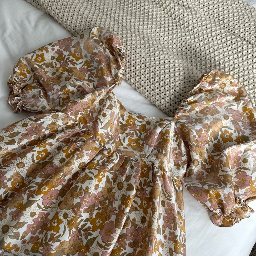 Floral Babydoll Puff Sleeve Dress